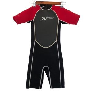 XPS Boys Youth Small Neoprene Spandex Wet Suit Aqualite Red Black Water Sports